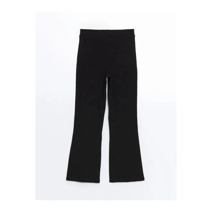 LCW Kids Siyah Beli Lastikli Kız Çocuk İspanyol Paça Tayt