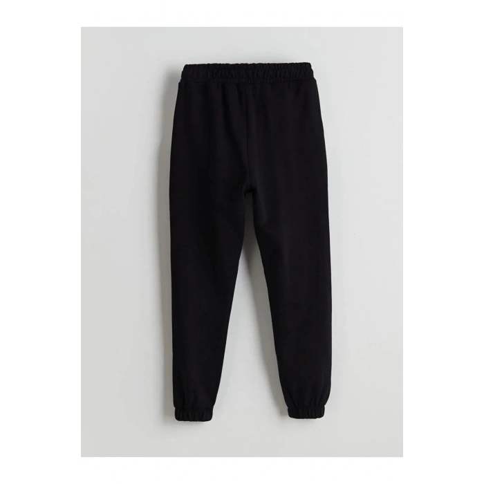 LCW Kids Siyah Beli Lastikli Kız Çocuk Jogger Eşofman Altı 2li
