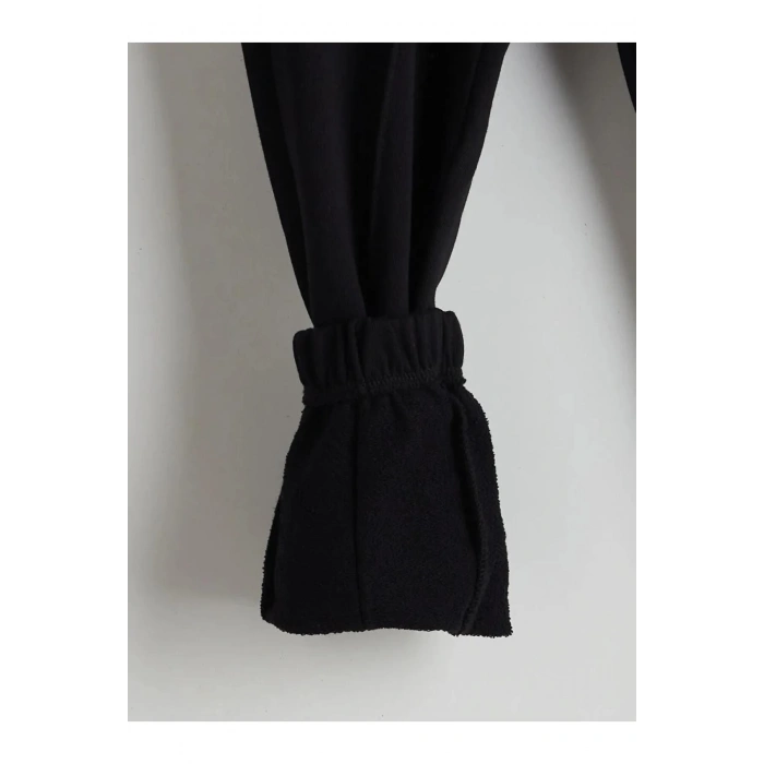 LCW Kids Siyah Beli Lastikli Kız Çocuk Jogger Eşofman Altı 2li