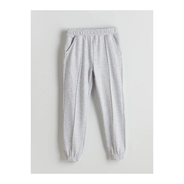 LCW Kids Siyah Beli Lastikli Kız Çocuk Jogger Eşofman Altı 2li