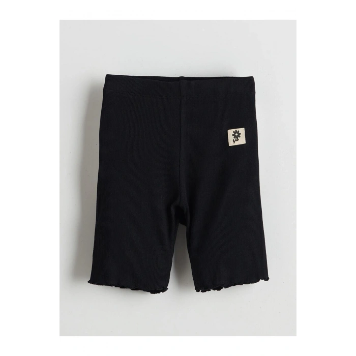 LCW Kids Siyah Beli Lastikli Kız Çocuk Kısa Tayt