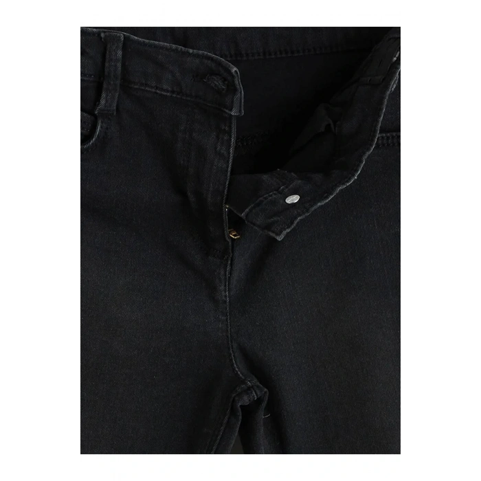 LCW Kids Siyah Beli Lastikli Kız Çocuk Skınny Jean Pantolon