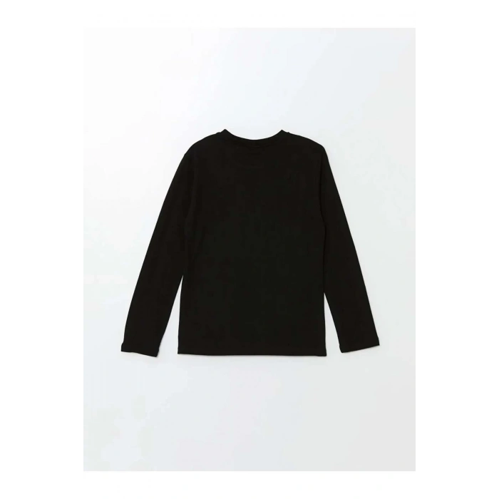 LCW Kids Siyah Bisiklet Yaka Atatürk Baskılı Erkek Çocuk Tişört