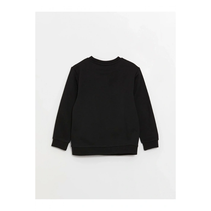 Lcw Kids Siyah Bisiklet Yaka Baskılı Uzun Kollu Erkek Çocuk Sweatshirt