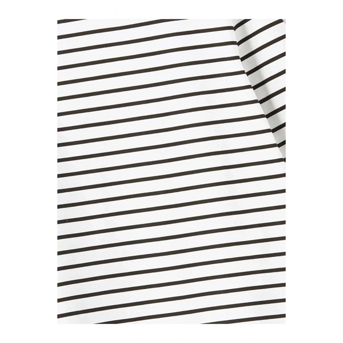 LCW Kids Siyah Bisiklet Yaka Çizgili Uzun Kollu Kız Çocuk Tişört