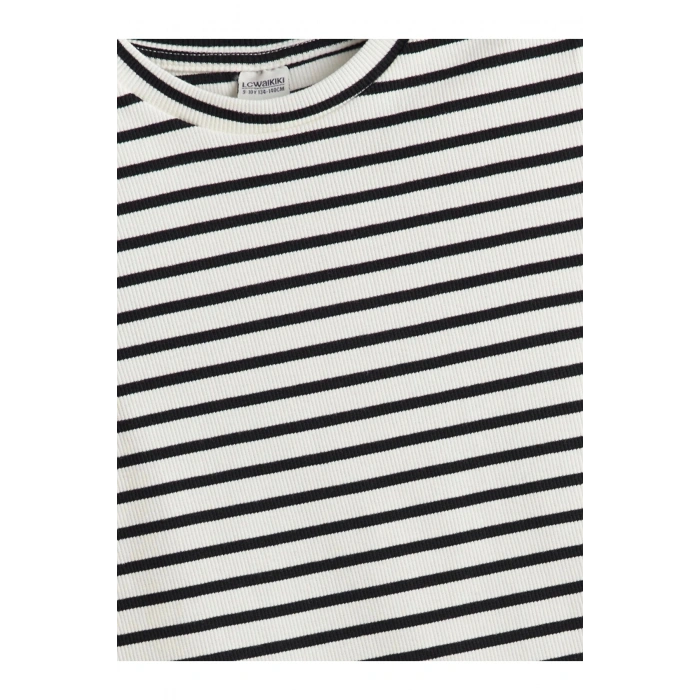 LCW Kids Siyah Bisiklet Yaka Kız Çocuk Crop Tişört 2li