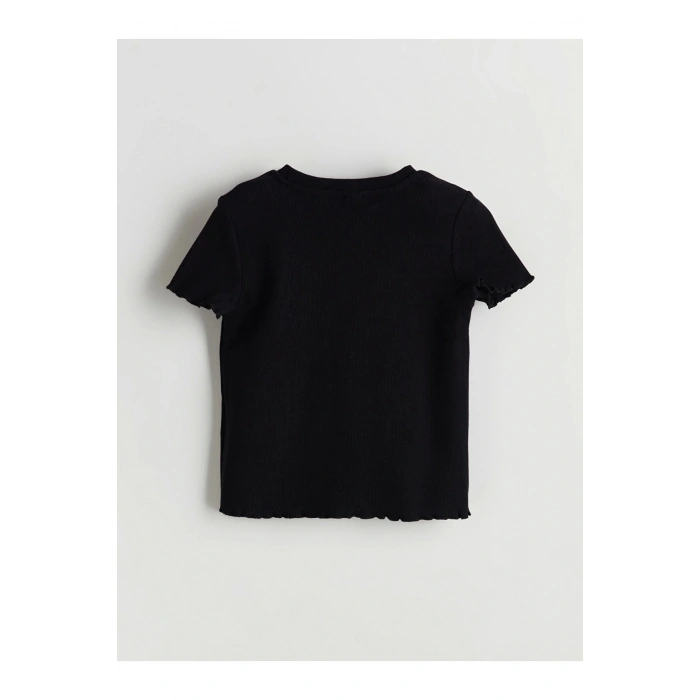 LCW Kids Siyah Bisiklet Yaka Kız Çocuk Crop Tişört 2li