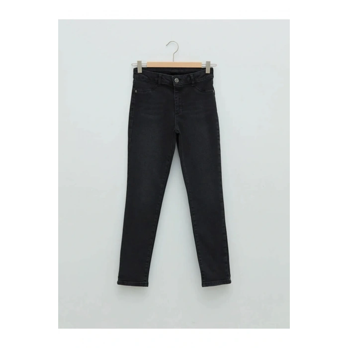 LCW Kids Siyah Skinny Fit Kız Çocuk Jean Pantolon
