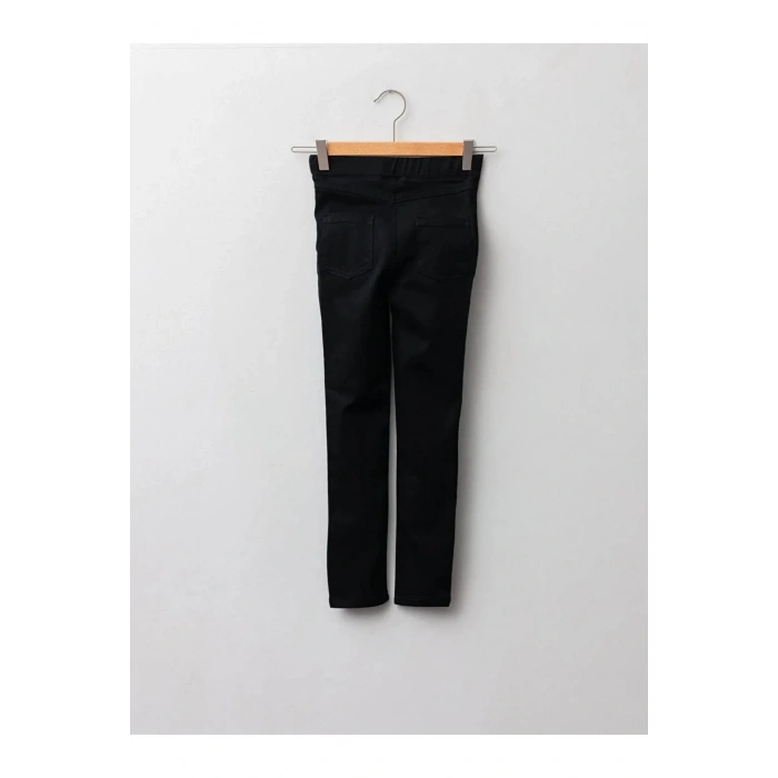 LCW Kids Siyah Slim Fit Gabardin Kız Çocuk Pantolon