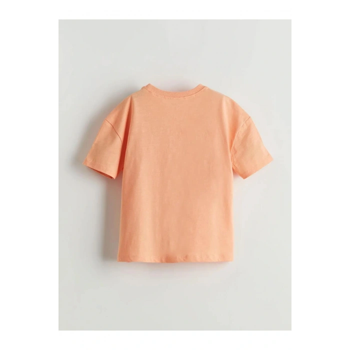 LCW Kids Turuncu Bisiklet Yaka Erkek Çocuk Tişört