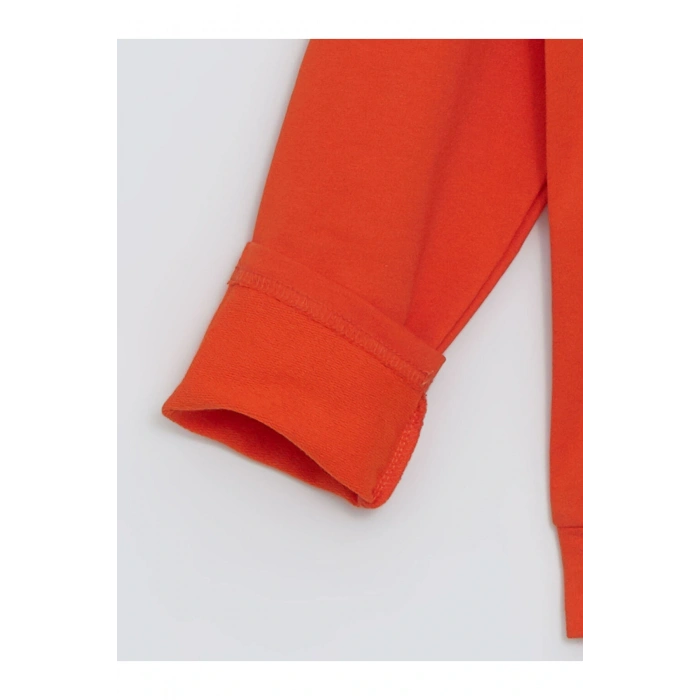 Lcw Kids Turuncu Kapüşonlu Baskılı Uzun Kollu Erkek Çocuk Sweatshirt
