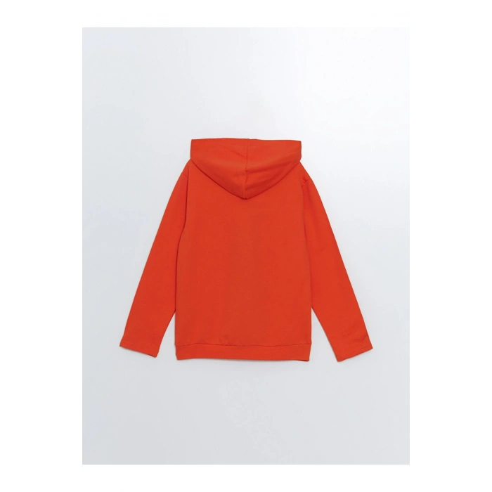 Lcw Kids Turuncu Kapüşonlu Baskılı Uzun Kollu Erkek Çocuk Sweatshirt