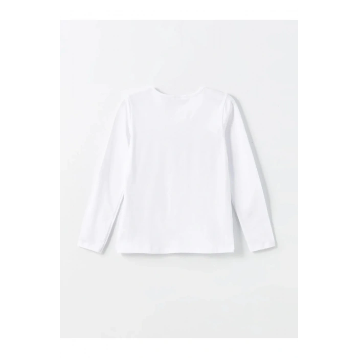 LCW Kids Uçuk Pembe Bisiklet Yaka Kız Çocuk Tişört