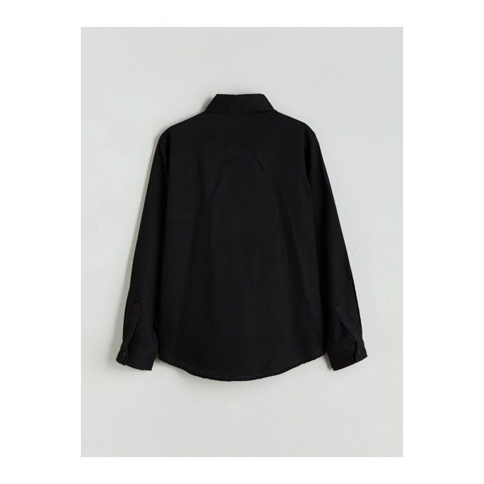 LCW Kids Uzun Kollu Dokulu Erkek Çocuk Gömlek