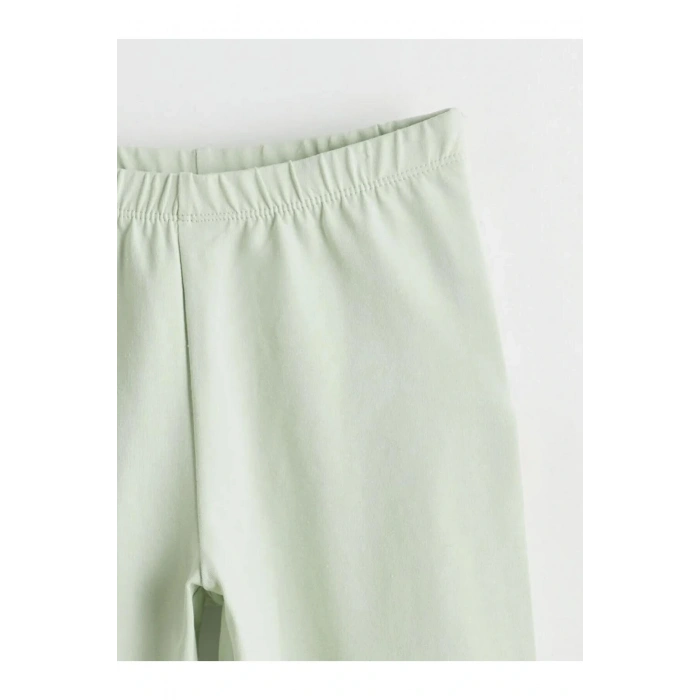 LCW Kids Yeşil Beli Lastikli 3/4 Boy Kız Çocuk Tayt