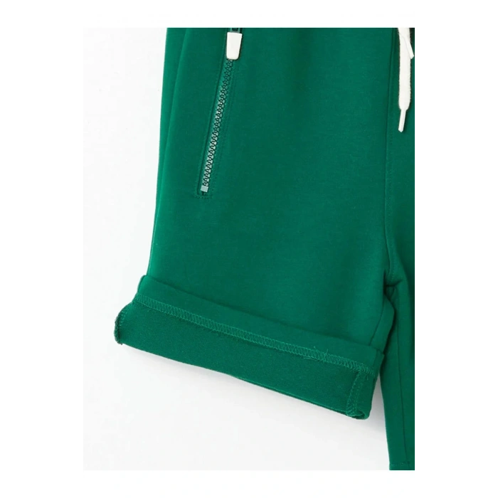 LCW Kids Yeşil Beli Lastikli Baskılı Erkek Çocuk Şort