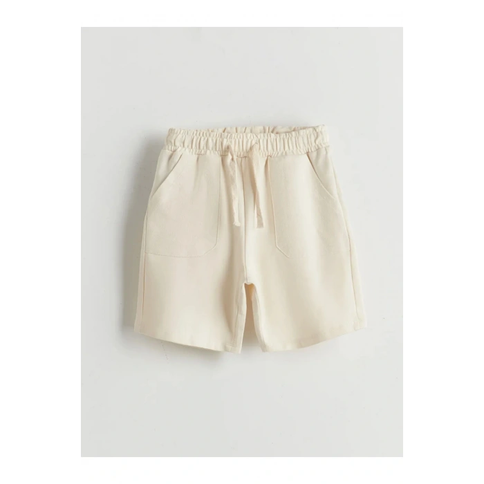 LCW Kids Yeşil Beli Lastikli Erkek Çocuk Şort