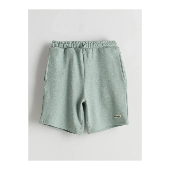 LCW Kids Yeşil Beli Lastikli Erkek Çocuk Şort