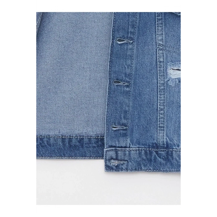 LCW Kids Yırtık Detaylı Kız Çocuk Jean Ceket