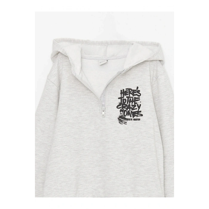 LCW Kids Baskılı Uzun Kollu Erkek Çocuk Hoodie ve Eşofman Altı