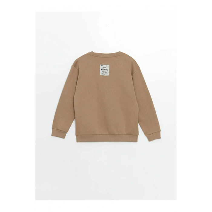 LCW KidsBej Bisiklet Yaka Erkek Çocuk Sweatshirt