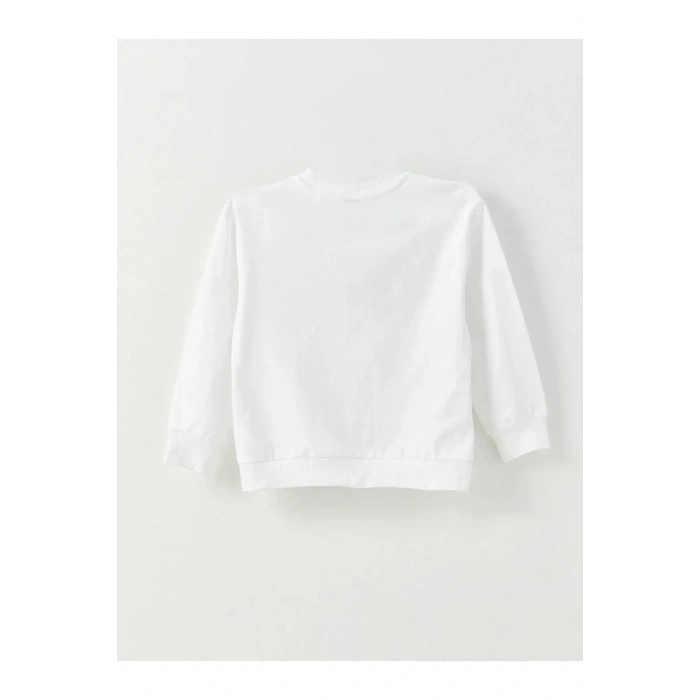 LCW KidsBeyaz Bisiklet Yaka Türk Bayrağı Ve Atatürk Baskılı Uzun Kollu Erkek Çocuk Sweatshirt