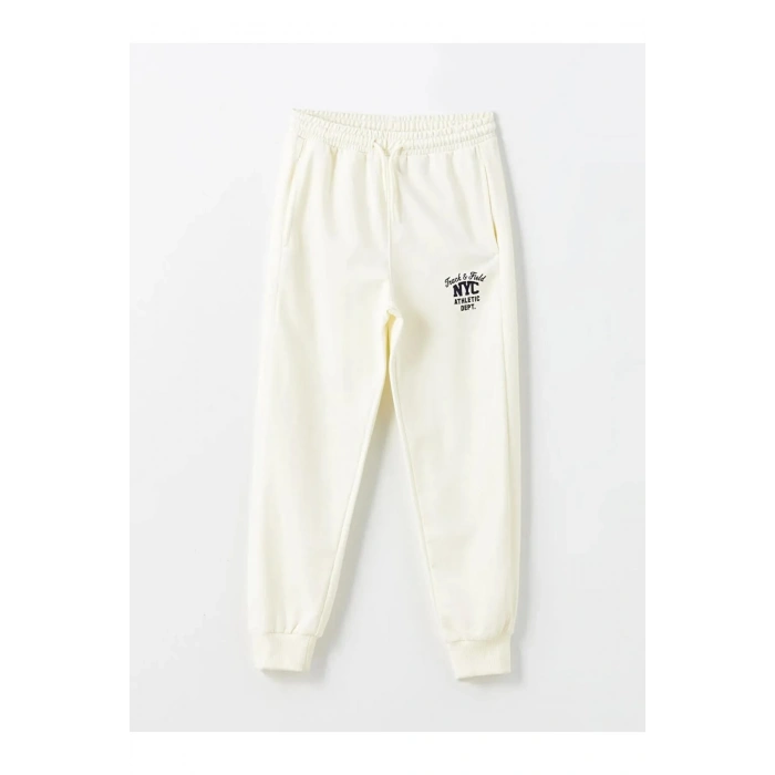 LCW KidsEkru Beli Lastikli Erkek Çocuk Jogger Eşofman Altı