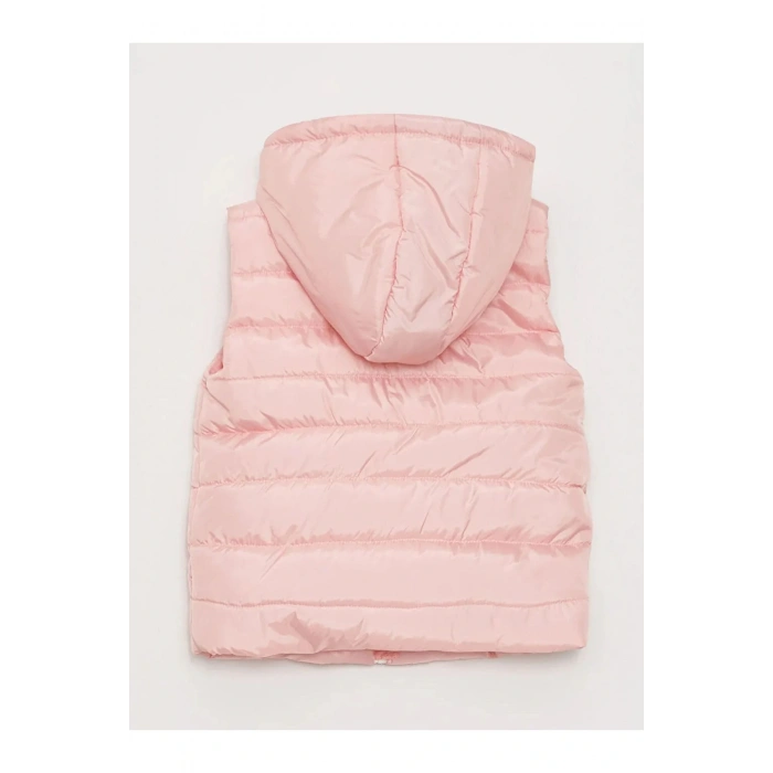 LCW Kids Pembe Kapüşonlu Basic Kız Çocuk Şişme Yelek