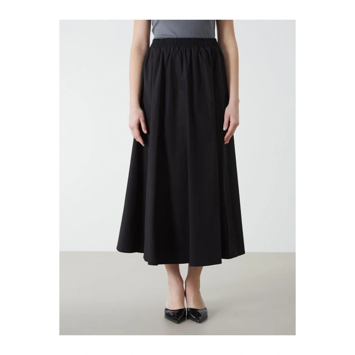 LCW Modest Beli Lastikli Kadın Kloş Etek