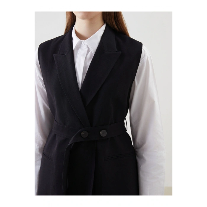 LCW Modest Ceket Yaka Kadın Klasik Yelek