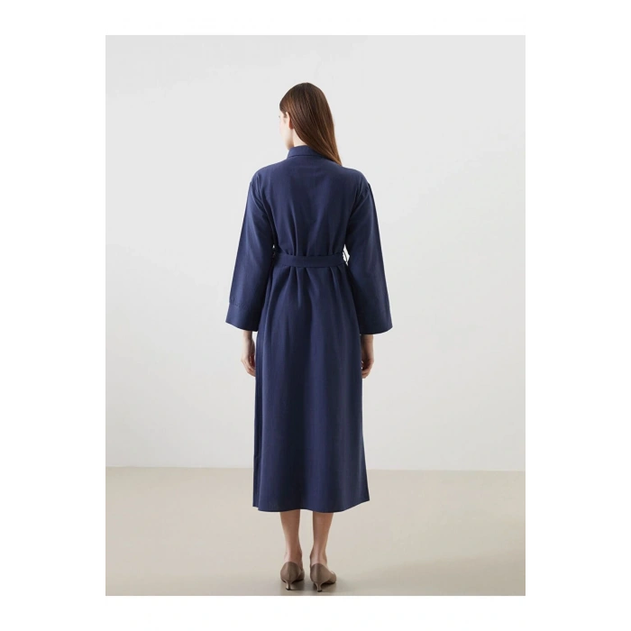 LCW Modest Keten Karışımlı Kadın Gömlek Elbise