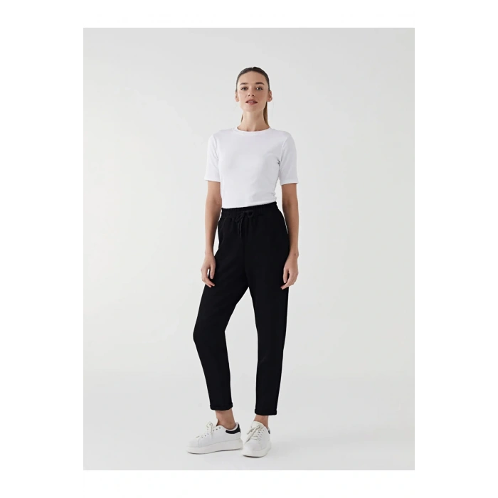 LCW Modest Siyah Beli Lastikli Kadın Eşofman Altı