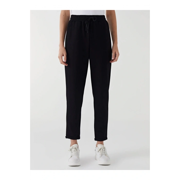 LCW Modest Siyah Beli Lastikli Kadın Eşofman Altı