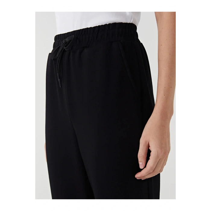 LCW Modest Siyah Beli Lastikli Kadın Eşofman Altı