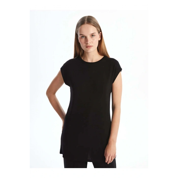 LCW Modest Siyah Bisiklet Yaka Kadın Tunik