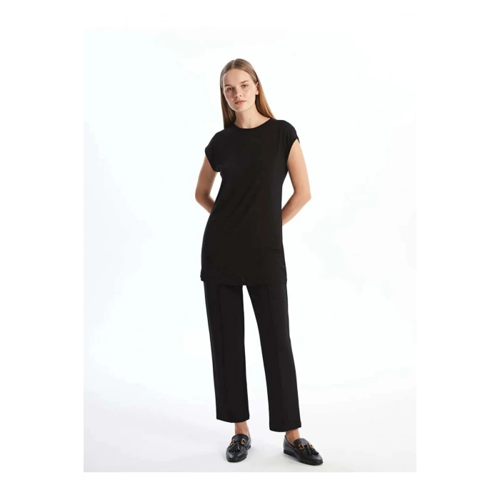 LCW Modest Siyah Bisiklet Yaka Kadın Tunik