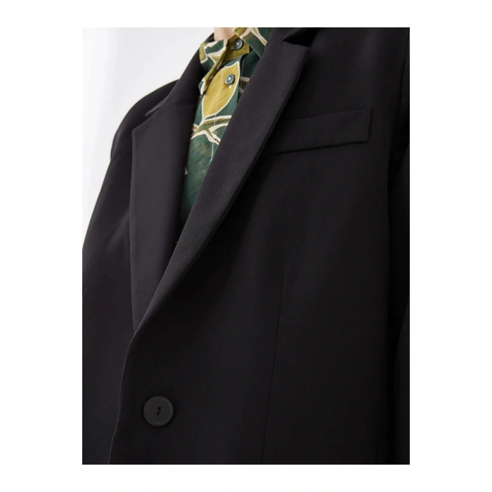 LCW Modest Siyah Düz Uzun Kollu Kadın Blazer Ceket