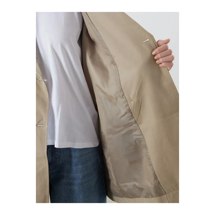 LCW ModestBej Kruvaze Yaka Kadın Trençkot