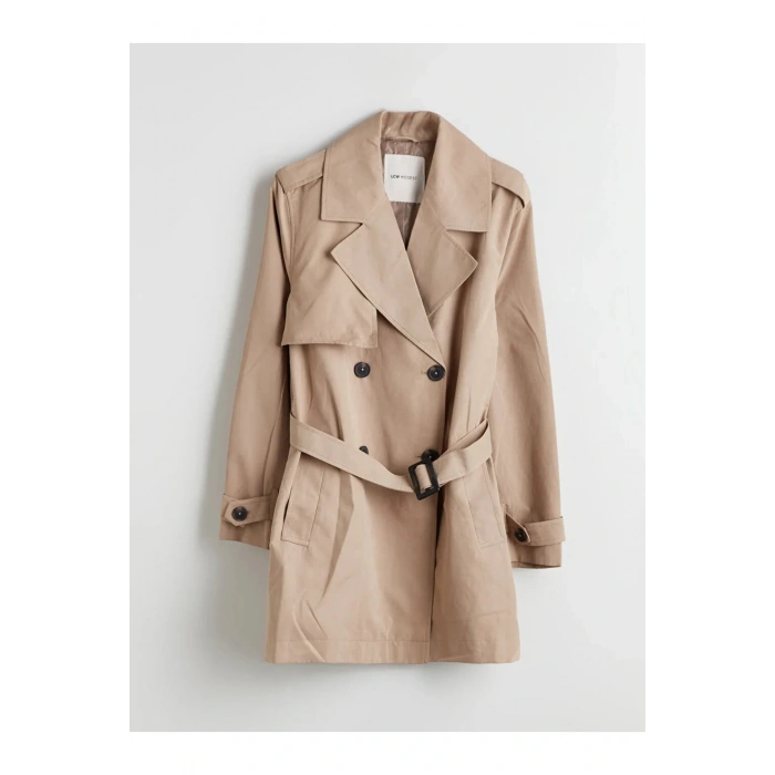 LCW ModestBej Kruvaze Yaka Kadın Trençkot