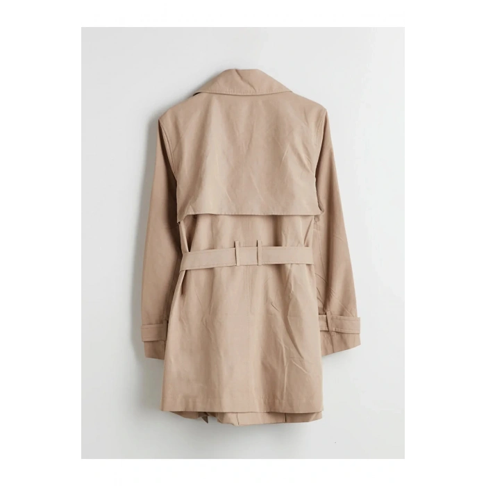 LCW ModestBej Kruvaze Yaka Kadın Trençkot