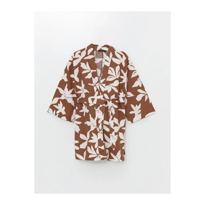 LCW Şal Yaka Çiçekli Uzun Kollu Hamile Kimono