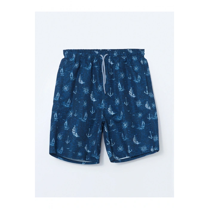 LCW SWIMWEAR Diz Hizası Boy Desenli Erkek Deniz Şortu