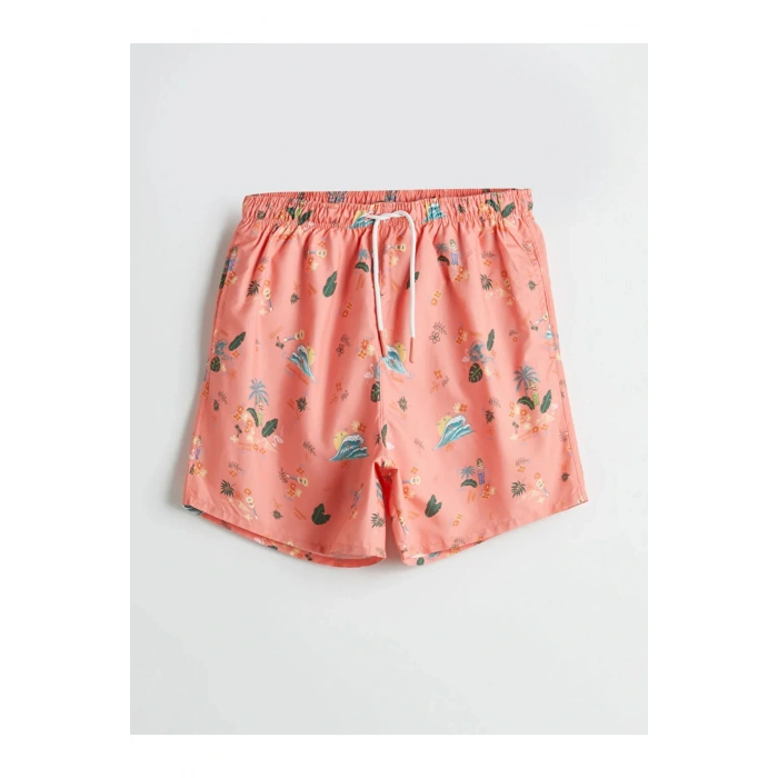 LCW SWIMWEAR Pembe Kısa Boy Desenli Erkek Deniz Şortu