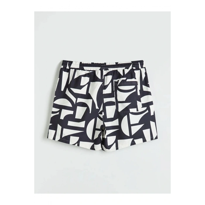 LCW SWIMWEAR Siyah Kısa Boy Desenli Erkek Deniz Şortu