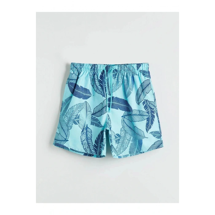LCW SWIMWEAR Turkuaz Kısa Boy Desenli Erkek Deniz Şortu