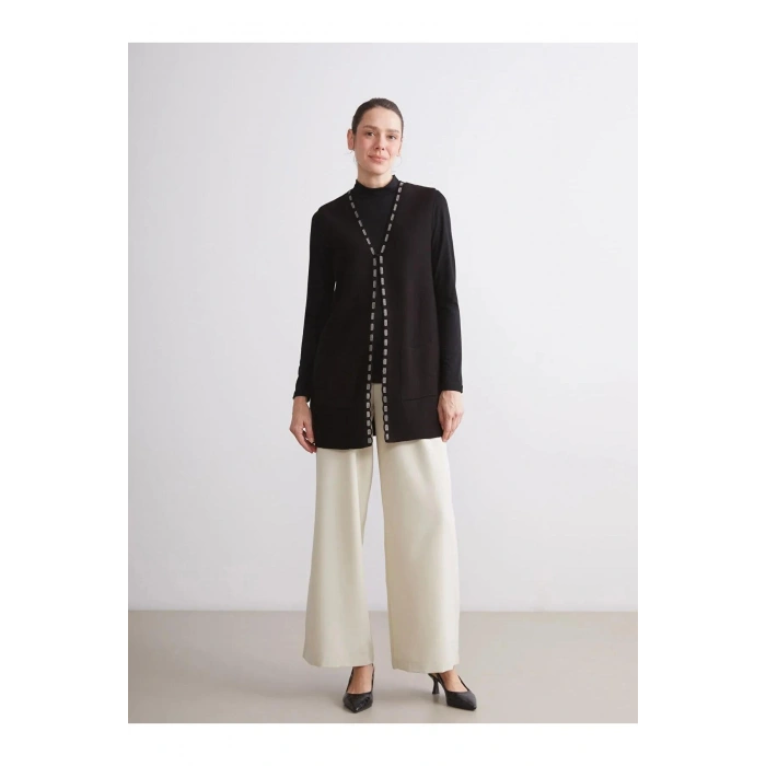 LCW V Yaka Desenli Kadın Triko Yelek (W5)