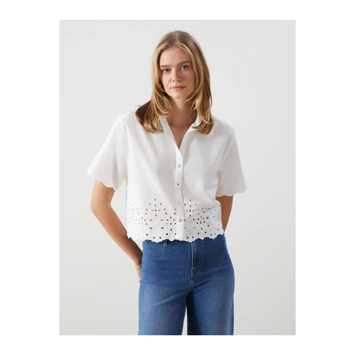 LCW Vision Ajurlu Poplin Kadın Gömlek