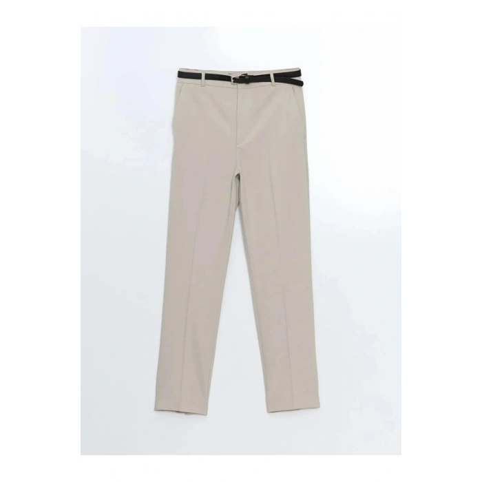 LCW Vision Bej Beli Kemerli Havuç Kesim Kadın Pantolon