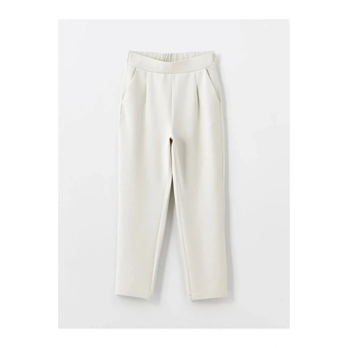 LCW Vision Bej Beli Lastikli Kadın Pantolon