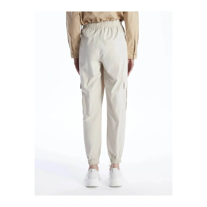 LCW Vision Bej Kadın Beli Lastikli Düz Jogger Pantolon